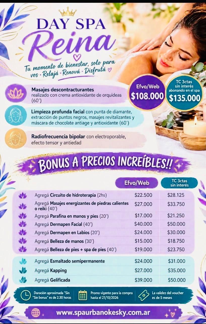 Day Spa Reina – Masajes y cuidado facial