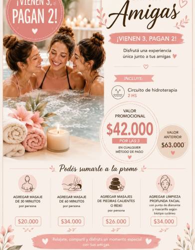 Day Spa Amigas | Promo 3x2 en Spa Urbano Kesky